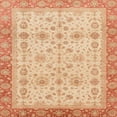 thumbnail image 1 of Ahgly Company Indoor Square Abstract Indian Saffron Orange Oriental Area Rugs, 3' Square, 1 of 6