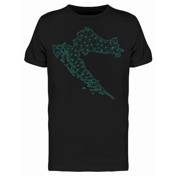 Polygonal Mesh Map Croatia Tee Men's -Image by Shutterstock