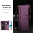 thumbnail image 4 of Wallet Case Compatible with Samsung Galaxy A26 5G,Multi-Function 2 in 1 Magnetic for Samsung Galaxy A26 5G Case Wallet,Flip Zipper Card Holder Phone Case with Shoulder Strap+Wrist Strap,Darkpurple, 4 of 15