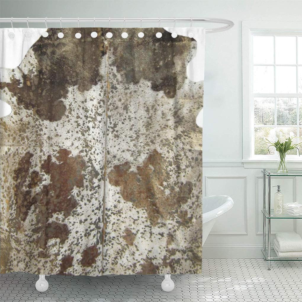 Ratro Western Cowboy Saddle Rustic Wood Panel  Shower Curtain Set Bath Mat Rug 