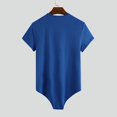 thumbnail image 4 of INCERUN Men's Short Sleeve Leotard Bodysuits Romper Brief Tops, 4 of 11
