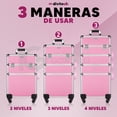 thumbnail image 3 of Comestiquera Profesional Divitech® Maletín 4 niveles Rosa Mini Rombos 3D, 3 of 8