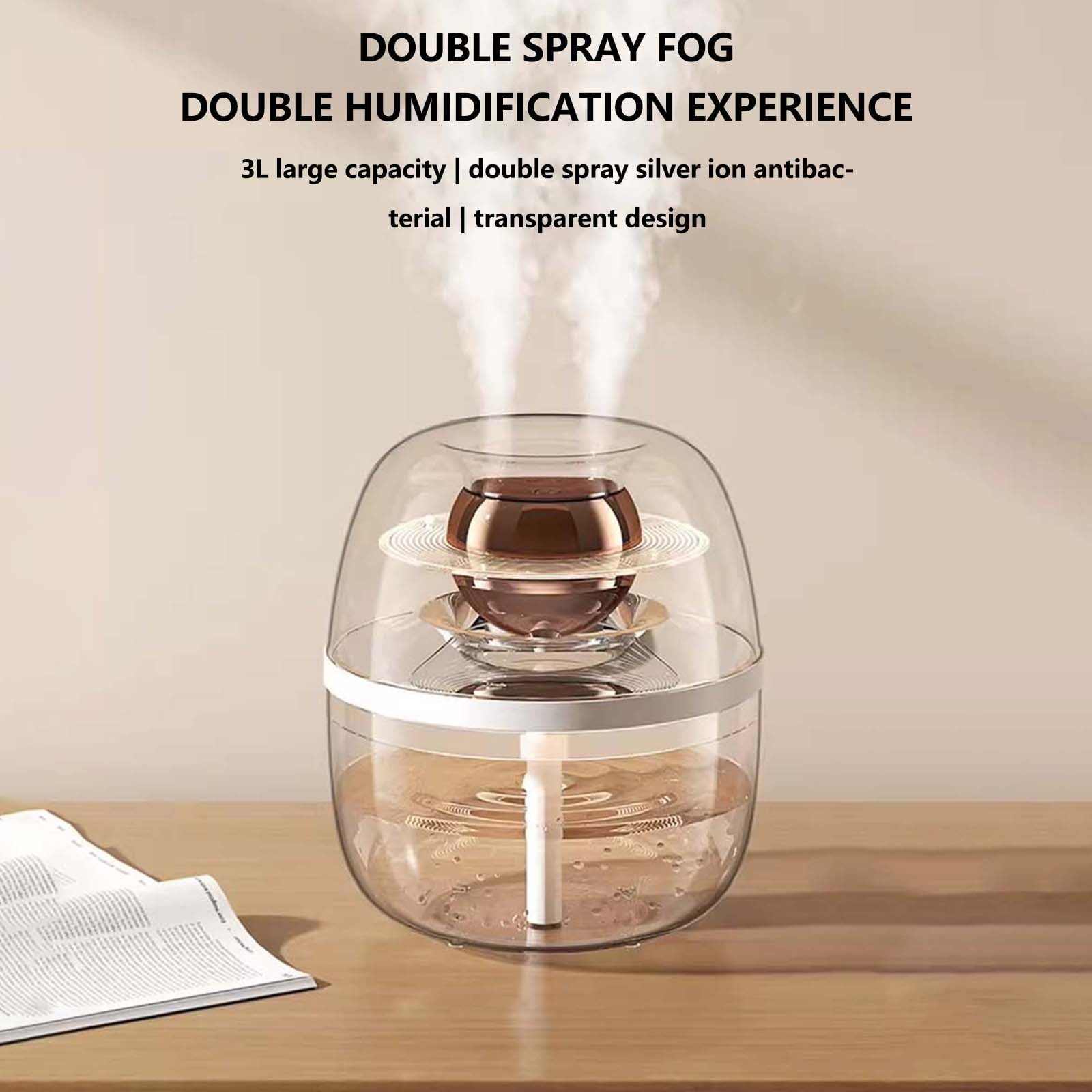 2025 New Humidifier Large Room, Living Room Humidifier, Automatic Mode Humidity Sensor, 3L Cool Mist Desktop Humidifier For Bedroom (Pink)