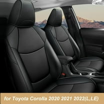 IKABEVEM Custom Fit Seat Covers for Toyota Corolla 2020 2021 2022(L,LE) Leather Car Seat Cover Full Set (Black)