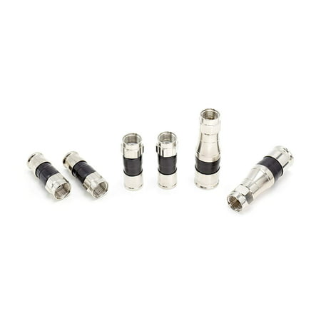Coaxial Cable Compression Fitting | Connector Multipack for RG59, RG6, and RG11 Coax Cable – with Weather Seal O Ring and Water Tight Grip (4 Pack of Each - 12 Connectors Total) - Professional