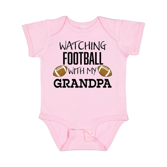 Inktastic Watching Football with My Grandpa Boys or Girls Baby Bodysuit