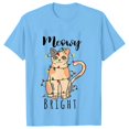 thumbnail image 1 of Camiseta con luces navideñas para mujer, camisetas con estampado gráfico de gato bonito, camisetas de manga corta, ropa de calle divertida, camiseta de marca, ropa femenina, 1 of 5
