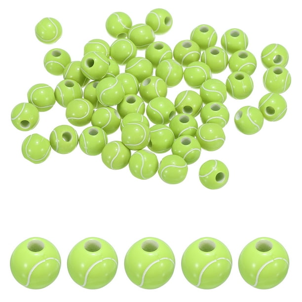 Uxcell 12mm Bolas de Deportes Perlas Acrílicas Bolas de Tenis a Granel Redondas Perlas Espaciadoras Verdes 100 Pcs