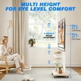thumbnail image 5 of RTVR Rolling TV Stand with Power Outlet for Home Decor,Strong Tall Mobile TV Cart with Mount Up to 88 lbs,Height Adjustable Portable TV Stand on Wheels for 32-75 inch TVs, White, 5 of 9