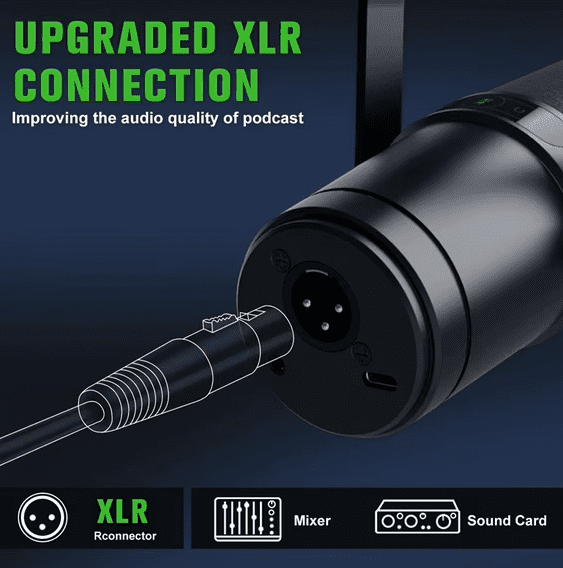 Professional Dynamic Podcast Microphone - XLR/USB Hybrid Studio Mic with Tap-to-Mute, Mic Gain Control, & Voice-Isolating Cardioid Tech for Streaming, Recording, Gaming, PC, Mac, PS4/PS5