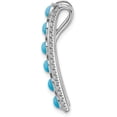 thumbnail image 2 of Avariah Diamonds 14k White Gold Turquoise and White Topaz Chain Slide - 25.3mm, 2 of 4