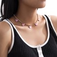 thumbnail image 2 of Collar De Mariposa Dulce Y Encantador Para Mujer Oro Plata Brillante Srystal,1pc-rosa Rojo Verde, 2 of 5