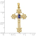 thumbnail image 2 of 10K Yellow Gold 5X3mm Oval Tanzanite Cross Pendant (Width 19) (Length 36.6) - Jbsp, 2 of 5