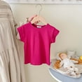 thumbnail image 2 of HUITKMM Girls Shirts Girls Summer Tops Short Sleeve Round Neck Tee Casual Comfortable Stretchy Shirts for Toddlers Kids Daily Wear, 2 of 3