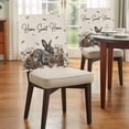 thumbnail image 3 of Gray Rabbits Dining Chair Back Cover Only, Cotton Pine Fruit Home Sweet Linen Texture Set of 6 Chair Back Covers, Removable Washable for Dining Room, Banquet & Holiday Decoration, 3 of 9