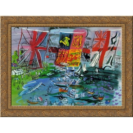 - Henley Regatta 24x18 Gold Ornate Wood Framed Canvas Art by Raoul Dufy