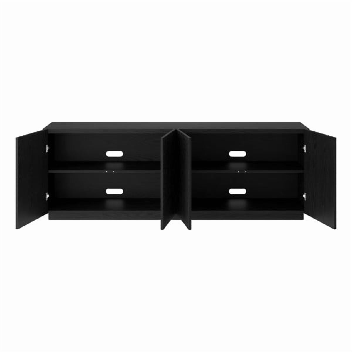 Halifax Rectangular Fluted TV Stand for TV's up to 75" in Black Grain