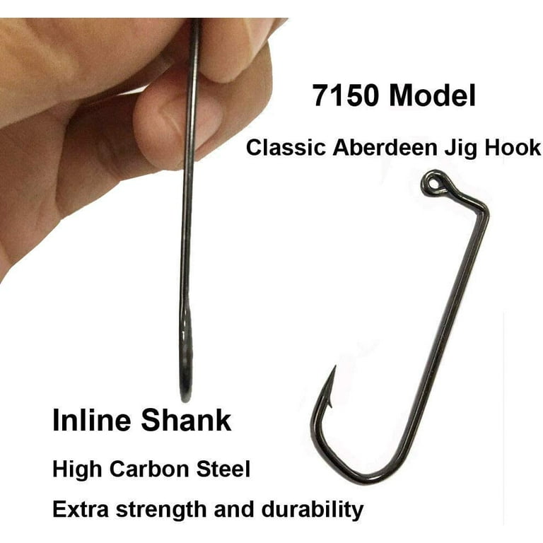 Fishing Jig Hook 100pcs Barbarian Jig Hooks High Carbon Steel Fishing Hooks  for Freshwater Saltwater Size 1/0, 2/0, 3/0, 4/0, 5/0 
