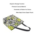 thumbnail image 3 of FORMRS Womens Canvas Tote Bag with Zipper Inner Pocket Shoulder Handbag, Beige Flower Pattern, 3 of 7
