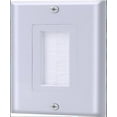 thumbnail image 4 of iMBAPrice One Gang Cable Wall Plate, Plastic Material Brush Bristles, Home Theater 4 inches - White, 4 of 6