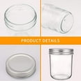 thumbnail image 3 of 6oz / 180ml Mason Jars Glass Jelly Jars, Canning Jars With Regular Lids, Ideal for Honey,Jam,Wedding Favors,Shower Favors, 30 Pack, 3 of 7