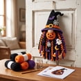 thumbnail image 2 of Halloween Crochet Kit for DIY Front Door Wall Decor, Witch Gnome Craft Set with Pumpkin and Bat Charms, Spooky Holiday Yarn Hanging Decoration 14 Inch, 2 of 9