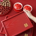 thumbnail image 3 of Chinese Wedding Red Rectangular Tray, Household Tea Set Accessories, Tea Tray, Wedding Fruit Tray, Snack Offering Tea Tray TP0287, 3 of 6
