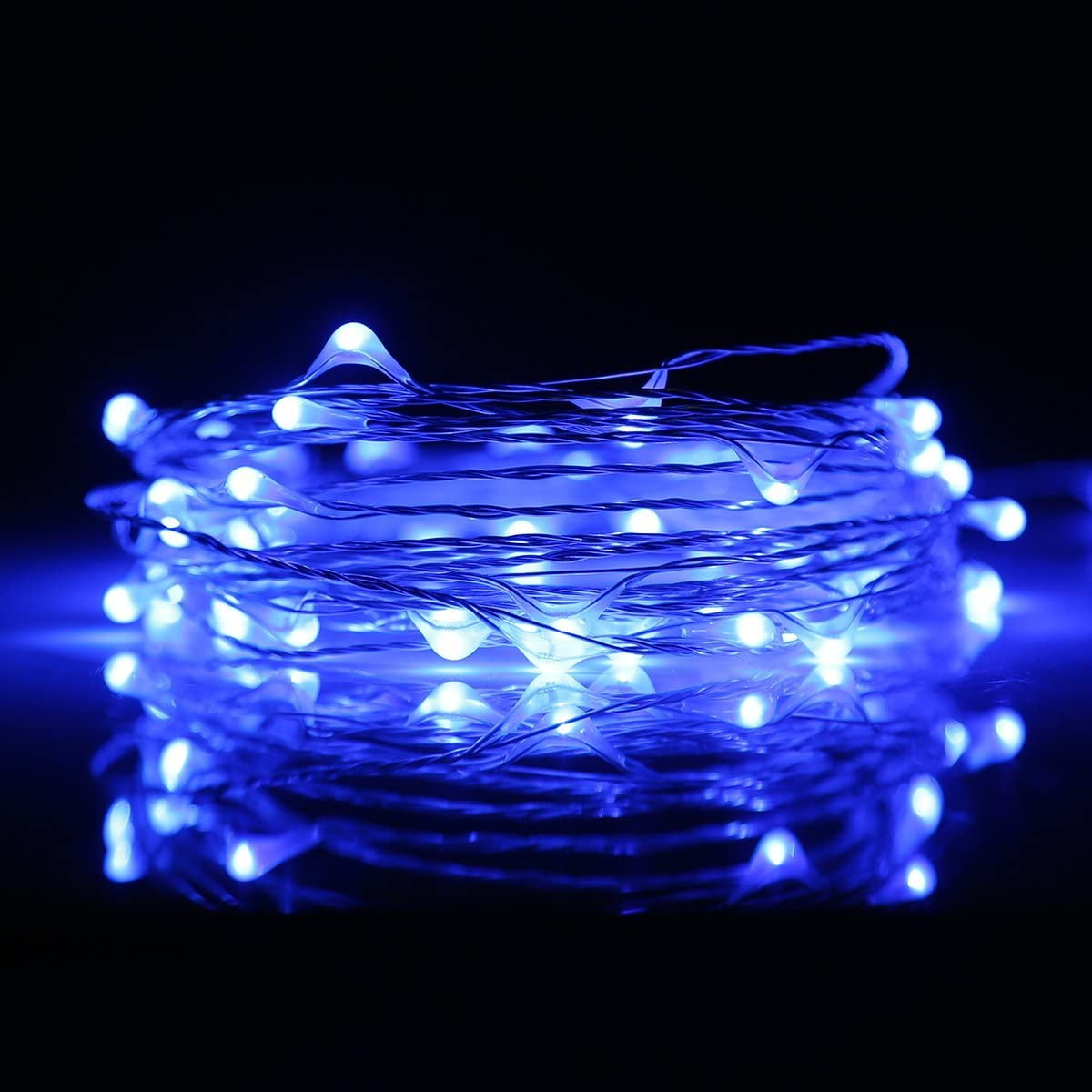 HomeDDecor Copper Wire String Lights, Fairy Light USB Plug in 66ft 200 Led Christmas String Light for Indoor Xmas Tree Wedding Party Patio Decor((Blue)
