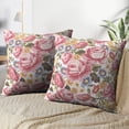 thumbnail image 4 of LALILO Throw Pillow Covers Classic Vintage Flower Accent Art Artwork Cushion Cover 18" x 18", 2 Pack, 4 of 6