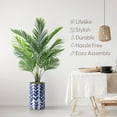 thumbnail image 2 of Artificial Tree in Modern Pattern Planter, Fake Areca Tropical Palm Silk Tree for Indoor and Outdoor Home Decoration - 57" Overall Tall (Plant Pot Plus Tree), 2 of 5