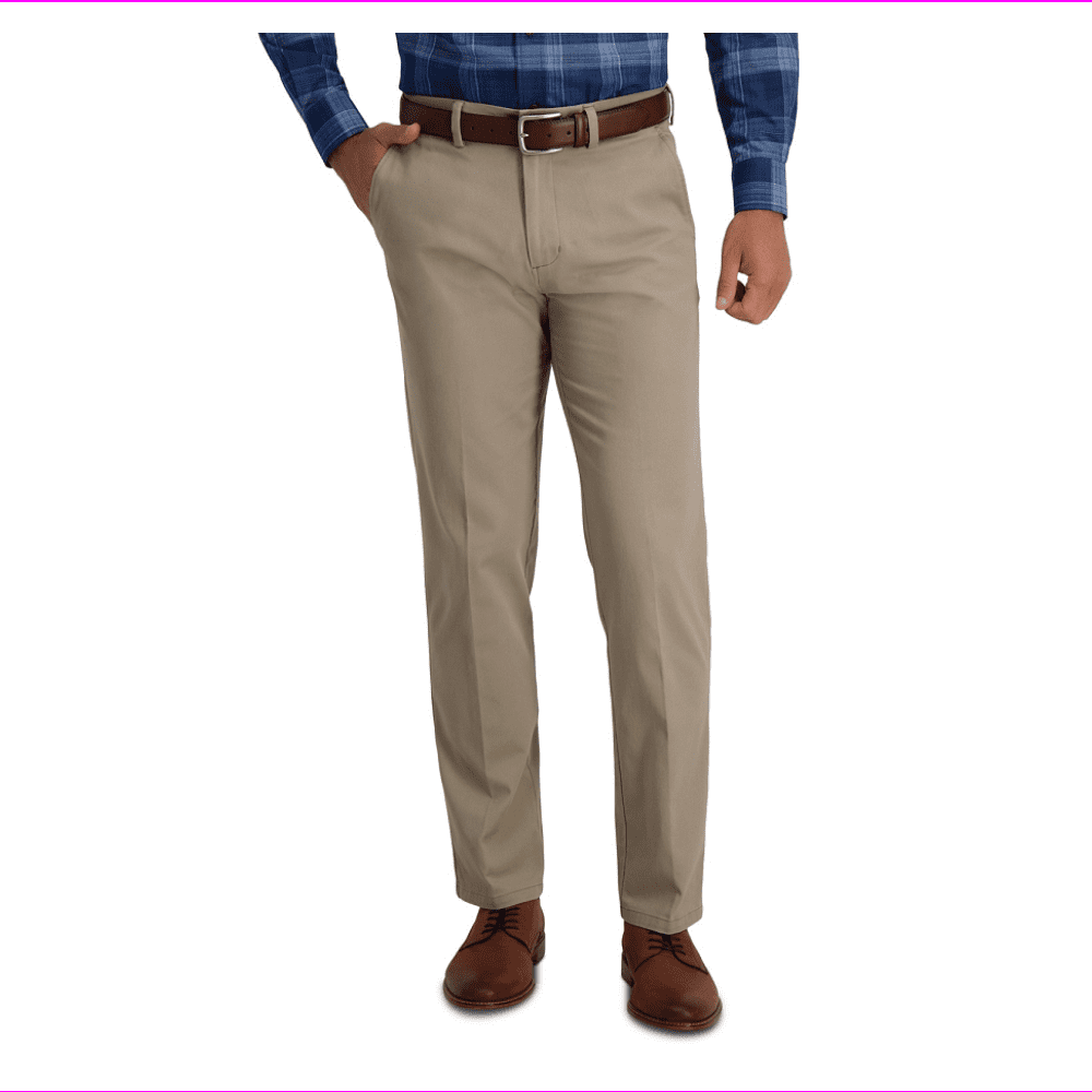Haggar Men's Super Flex Casual Pants, Medium Khaki, 38x30 - Walmart.com