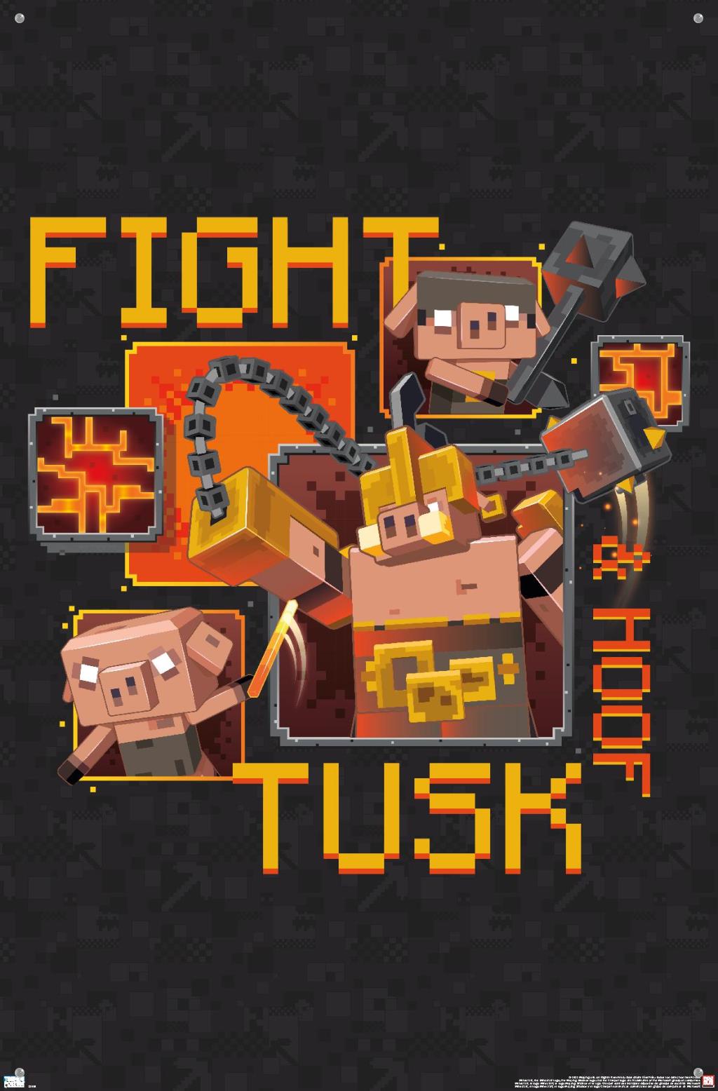Minecraft: Legends - Fight Tusk & Hoof Wall Poster with Pushpins, 22.375" x 34"