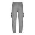 thumbnail image 4 of Gytharion Mens Cargo Sweatpants Winter Loose Cozy Cinch Bottom Joggers Fashion Solid Casual Drawstring Elastic Waist Athletic Pants with Multi Pockets, 4 of 5