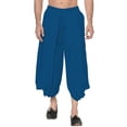 thumbnail image 1 of eloria Men's Dhoti Indian Men's Rayon Dhoti Aladdin Style Pants, Color: Navy Blue | Free Size, 1 of 5