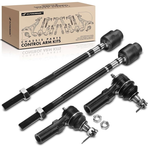 A-Premium Set of 4, Front Inner Outer Tie Rod Ends Kit Compatible with 1993-1996, Chevy Lumina APV & Buick Century & Pontiac Trans Sport & Oldsmobile Cutlass Ciera, Silhouette