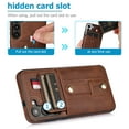 thumbnail image 4 of Nalacover Case for Samsung Galaxy S24 Plus Wallet Case Hidden Card Slots Holder, Premium PU Leather Loop Finger Strap TPU Shockproof Lens Protection Cover for Samsung Galaxy S24 Plus, Brown, 4 of 7