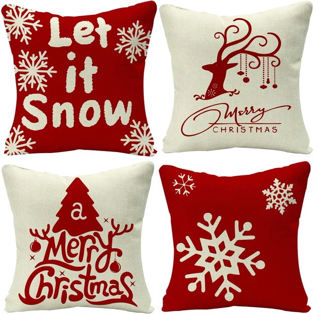Fundas navideñas para Cojines,Funda de Almohada de Navidad,Fundas para Cojines de Sofa,Funda de Almohada decoración para hogar,Funda de Almohada Decorativa
