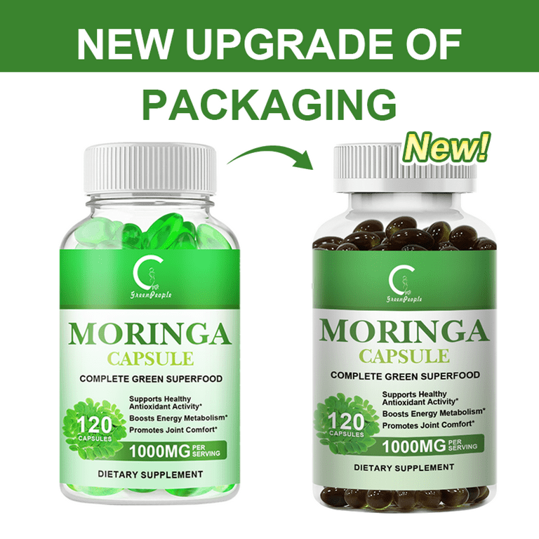 Moringa Capsule Pure Powder Organic Leaf Oleifera 1000mg 100% Rosabella - Foto 7