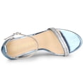 thumbnail image 4 of Sandalias Tacones Gruesos Diamantes de imitación Correa de tobillo para mujer Azul 37, 4 of 7