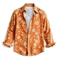 thumbnail image 4 of Men's 70s Vintage Flower Print Button Shirt Casual Relaxed Vacation Top Bohemian Resort Holiday Wear Tunic, 4 of 5