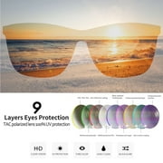 Joopin Polarized Sunglasses for Women Men Vintage Retro Classic Square Frame Aluminum Legs (Leopard Brown)