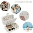 thumbnail image 5 of Joyero para mujer, pequeño organizador de viaje de cuero PU, joyero portátil, caja de almacenamiento para anillos, pulsera, collar y pendientes, 5 of 5