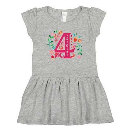 

Inktastic 4th Birthday Party Photo Number 4 Gift Toddler Girl Dress