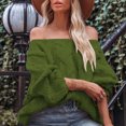 thumbnail image 2 of Lovskoo 2024 Sweaters for Women Long Sleeve Loose Knit Sweater Comfortable Round Neck Trendy Pullover Sweater Clothing Green, 2 of 6