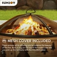 thumbnail image 6 of SUNJOY Fire Pit 30 Inch Outdoor Wood-Burning Portable Fire Pit, Patio Tree Motif Round Steel Firepit Large Fire Pits for Outside with Spark Screen and Poker, 6 of 12