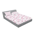 thumbnail image 2 of Shabby Flora Fitted Sheet & Pillow Sham Set, Pastel Roses Grey Leaves Garden Bedding Plants Spring Blossoms, Decorative Printed 6 Piece Bedding Decor Set, Queen, Pale Pink White Grey, by Ambesonne, 2 of 3