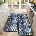 thumbnail image 4 of Kitchen Rugs Sets Of 2,Blue Ethnic Geometric Pattern Anti Fatigue Kitchen Mat Rugs Non Slip Washable,Decorative Kitchen Floor Mats for Kitchen,Sink,Laundry,17"x47"+17"x47", 4 of 5