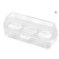 thumbnail image 2 of 3 Grid Egg Storage Box with Lid ABS Durable Shockproof Egg Holder Portable Outdoor Egg Container Egg Trays Boxs for Home, Kitchen, Fridge & Outdoor Carrying Use(1pcs 6.1*2.3*2.inch),White, 2 of 8