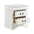thumbnail image 4 of Cterwk Nightstand Antique Drop Handles Drawers Bed Side Table Bedroom Furniture, White, 4 of 7