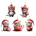 thumbnail image 2 of 2024 New 5pcs Cute Kitten Christmas Ornaments Funny Cat Acrylic Hanging Decor Christmas Tree Decorations Home Gift Holiday Party Wedding Decoration Supplies, 2 of 9